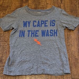 Carter's Blue and Gray Kids T-Shirt - 'My Cape is in the Wash' Sz 7